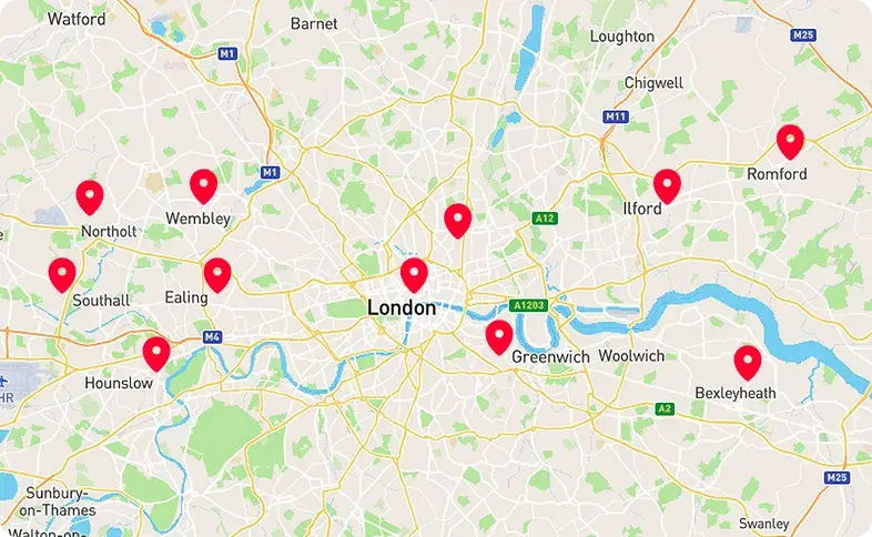 Trava Plumb service area across London